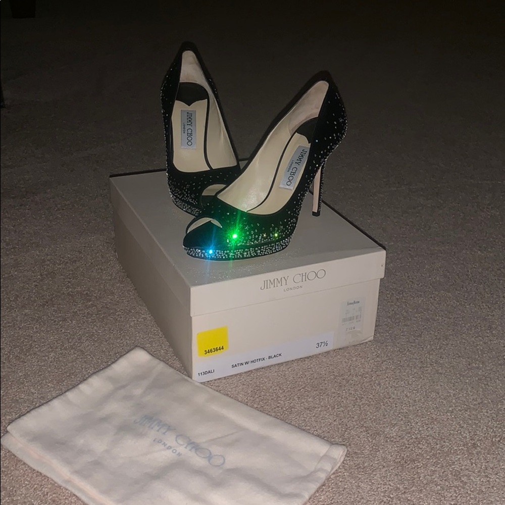 JIMMY Choo London Satin Hotflix black NIB - Picture 7 of 16